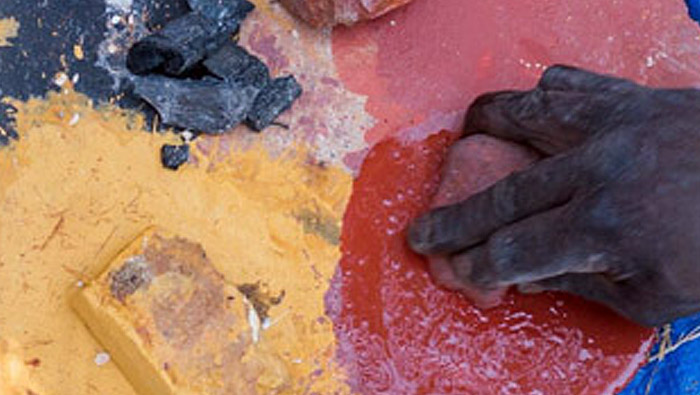 Ochre pigments connect artwork to sacred places